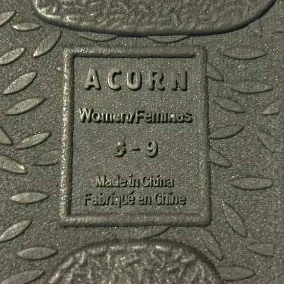 Acorn black and Gray yarn and Suede Slippers,‎ Size 8-9 - Picture 5 of 5